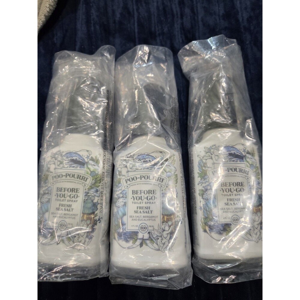 3X Poo-Pourri Before-You-Go Toilet Spray, Fresh Sea Salt, 4 Fl Oz - Sea Salt B8 - Picture 2 of 4